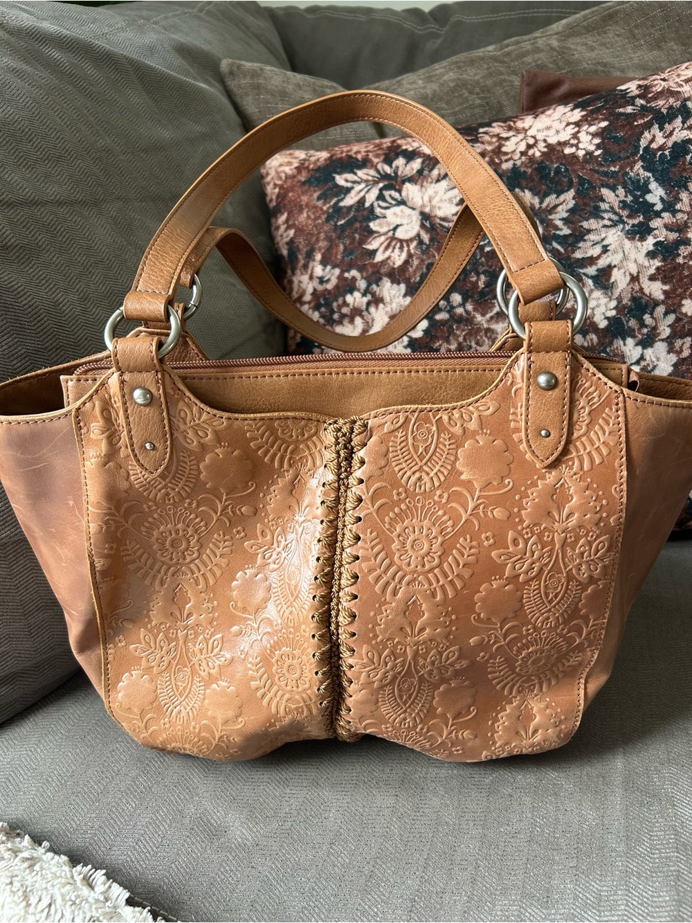 The Sak Bolinas Leather Satchel Handbag